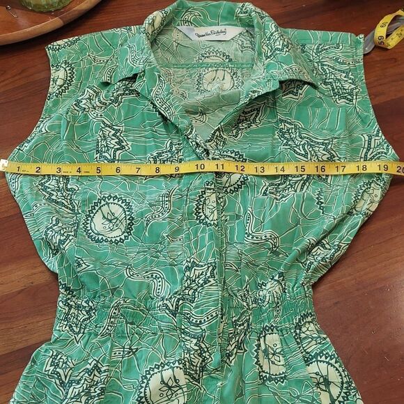 Diane von Furstenberg Green Print Vintage Jumpsuit Sz L - Picture 8 of 11